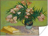 Oleanders - Schilderij van Vincent van Gogh Poster 160x120 cm - Foto print op Poster (wanddecoratie woonkamer / slaapkamer) XXL / Groot formaat!
