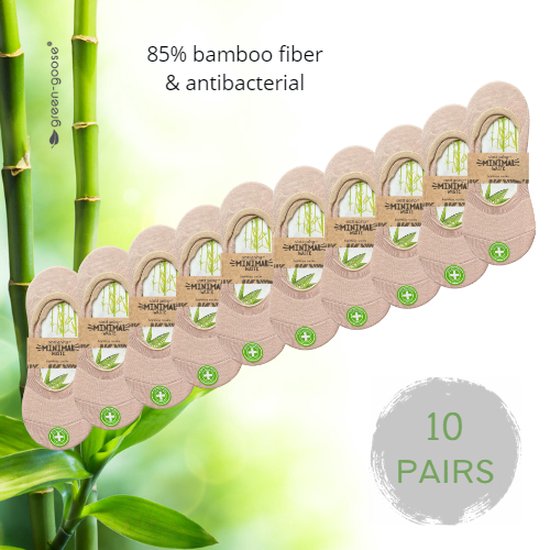 green-goose Bamboe Footies | 10 Paar | Beige | 85% Bamboe | Maat 35 - 42