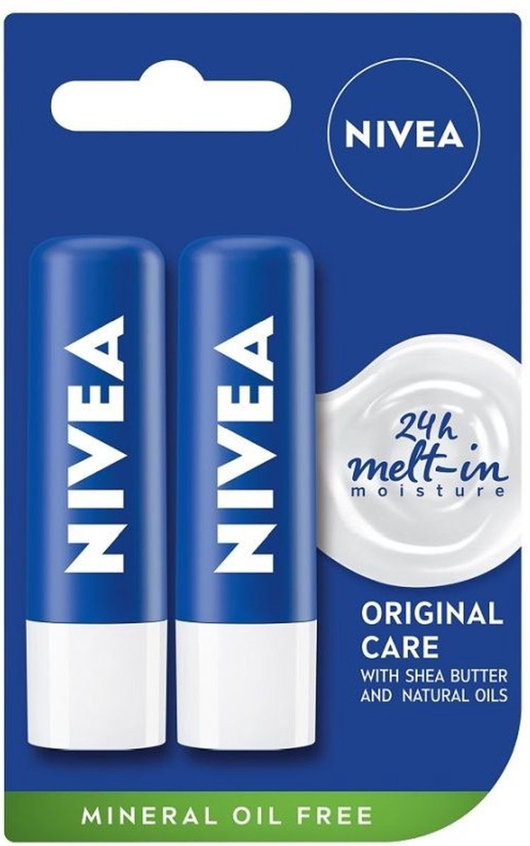 Nivea - Labello Original Lippenbalsem - 2 x 5.5 ml Voordeelverpakking - Lipbalsem - Lipbalm - Lipverzorging