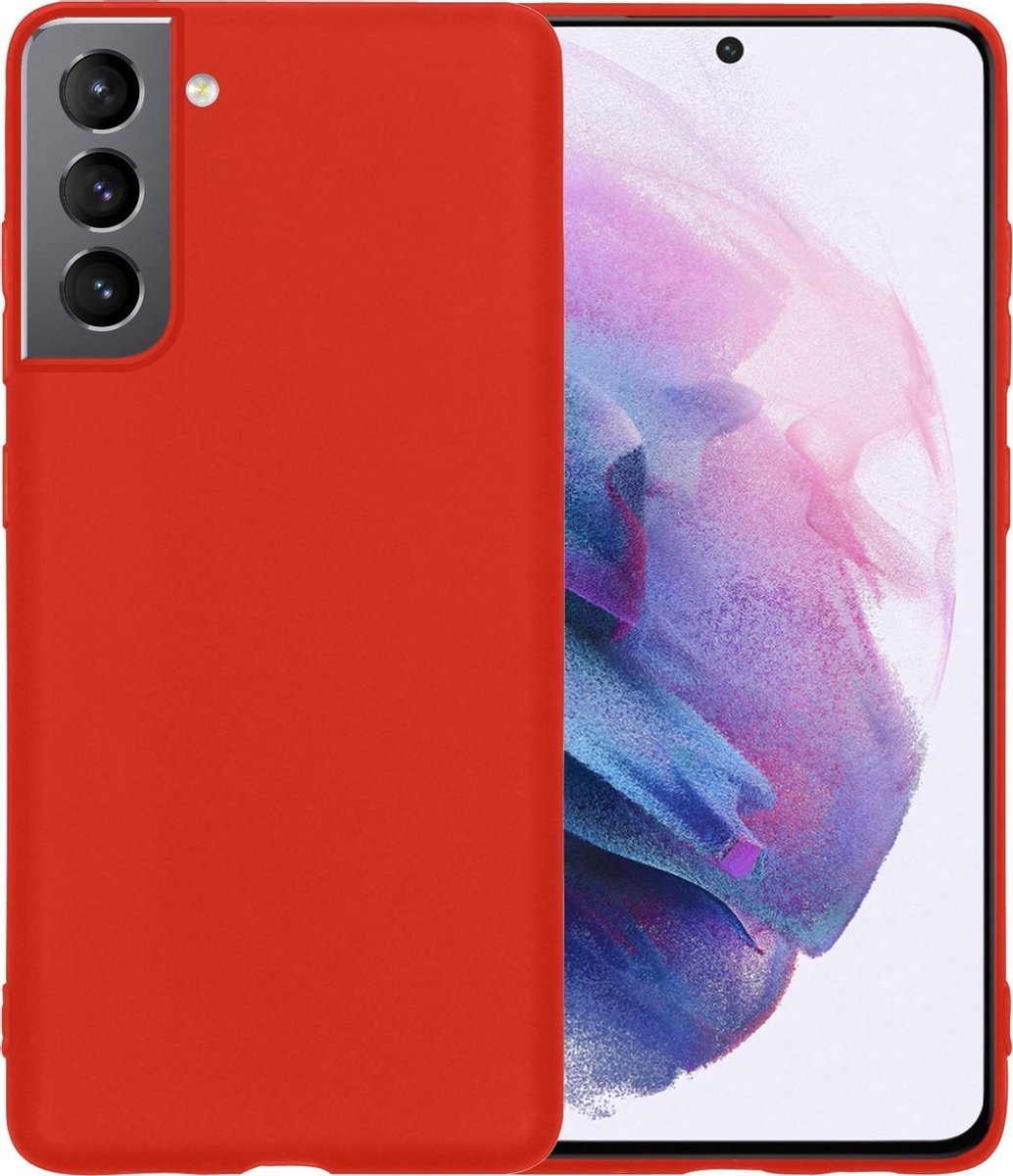 Siliconen back cover case - Geschikt voor Samsung Galaxy S21 - TPU hoesje Rood