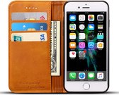 Mobiq - Premium Lederen Wallet Hoesje iPhone 8 Plus/7 Plus - lichtbruin