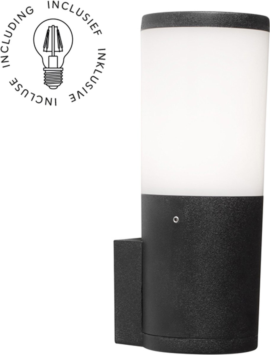 Wandlamp Amelia zwart diffuus glas E27 8,5W 2700-4000-6500K IP55