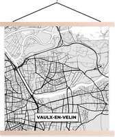 Porte-affiche avec affiche - Affiche scolaire - Plan de la ville - France - Carte - Vaulx-en-Velin - Carte - 60x60 cm - lattes vierges