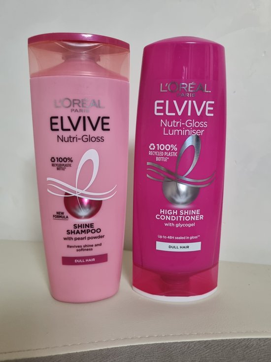 L'Oreal Elvive Shampoo en Conditioner Nutri Gloss High Shine 2 x 400