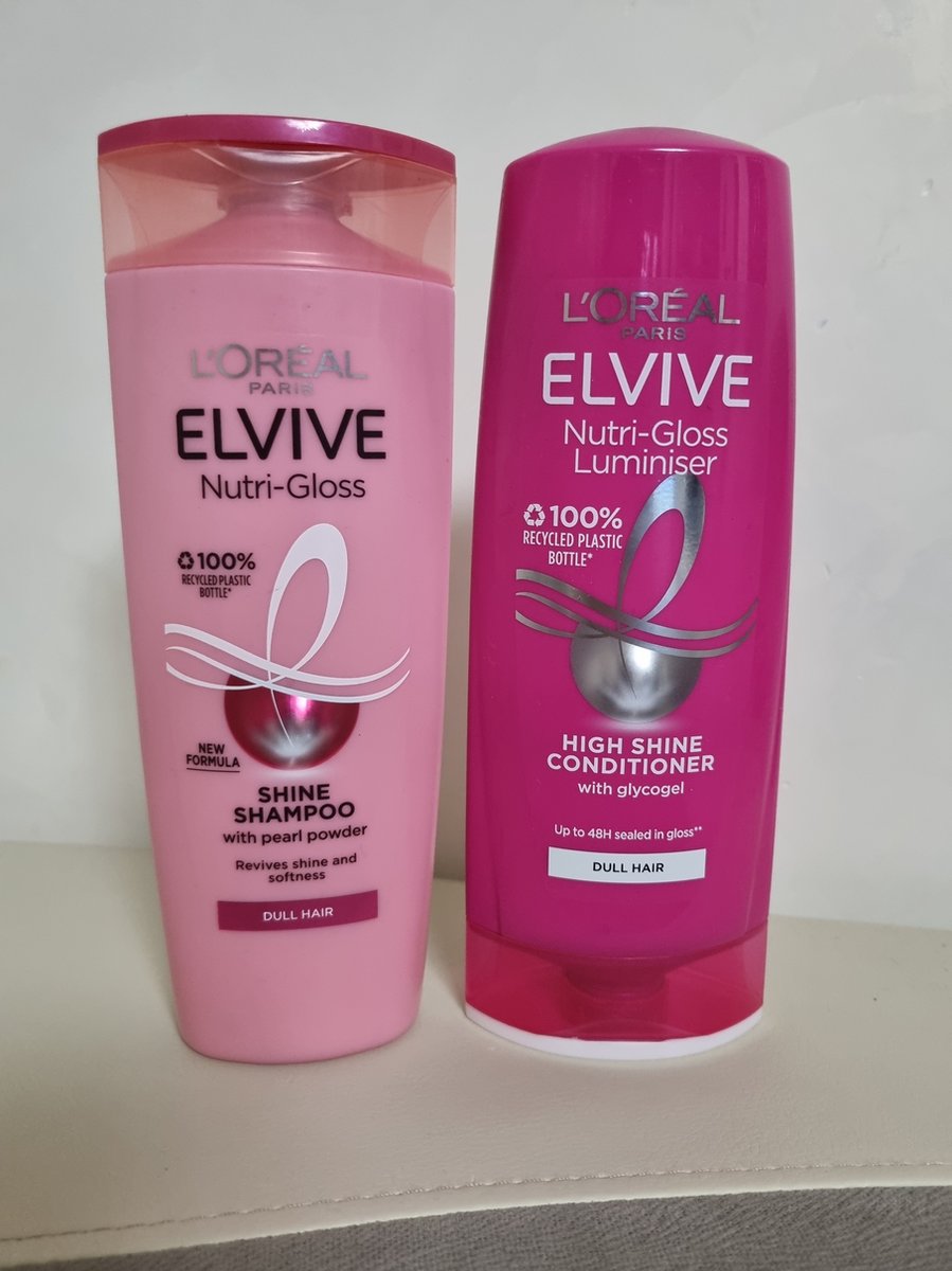 L'Oreal Elvive Shampoo en Conditioner Nutri Gloss -High Shine - 2 x 400 ml