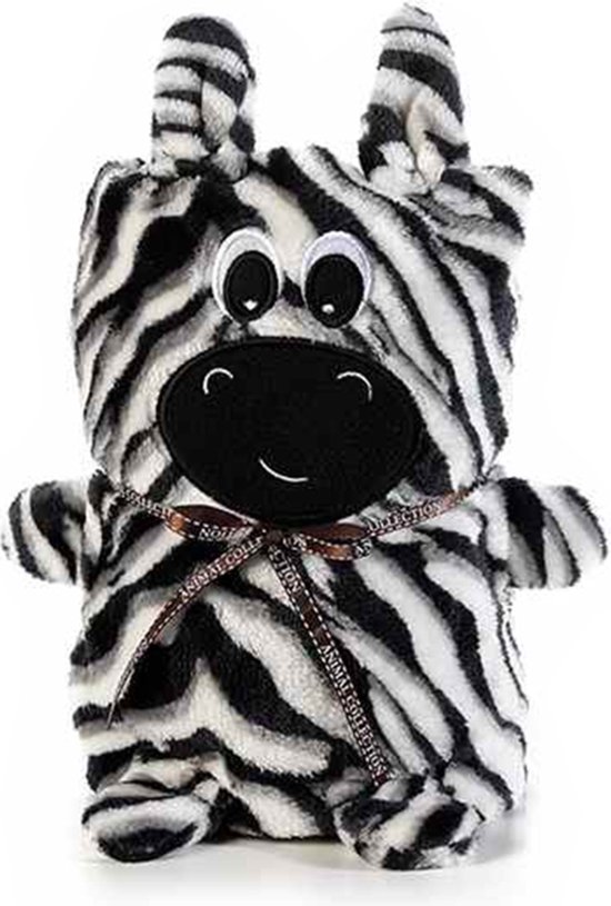 Knuffeldeken voor Kinderen - 90 x 60 cm - Zebra - Zwart/Wit - Fleece - Pluche - Plaid