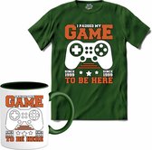 I Paused My Game To Be Here | Gamen - Hobby - Controller - T-Shirt met mok - Unisex - Bottle Groen - Maat 3XL