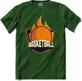 Basketball | Basketbal - Sport - Basketball - T-Shirt - Unisex - Bottle Groen - Maat 4XL