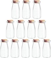 Belle Vous 12 Pak Glazen Geschenk Pot Set met Kurken Dop – 100ml – Mini Mason Luchtdicht Opslag Flesjes Voor Huwelijksgeschenken, Feestjes, Keuken Kruiden en Jam