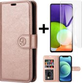 Apple iPhone 7/8 plus hoesje/Book case/Portemonnee Book case kaarthouder en magneetflipje + gratis screen protector /kleur Rose goud