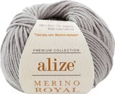 Alize Merino Royal Light Grey 762 Pakket 5 x 50 Gram