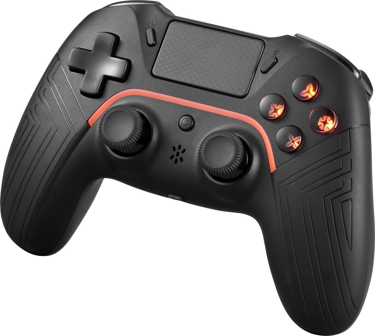 Deltaco - Draadloze PS4 Controller - Met 2 Macro Knoppen - Geschikt voor PS4/PC/Android/iOS - Zwart