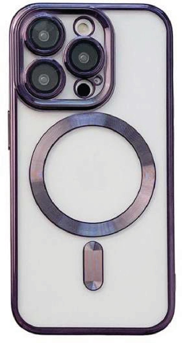 Fiquesa Autri® - Iphone 14 pro hoesje - zwart - transparant - Magsafe