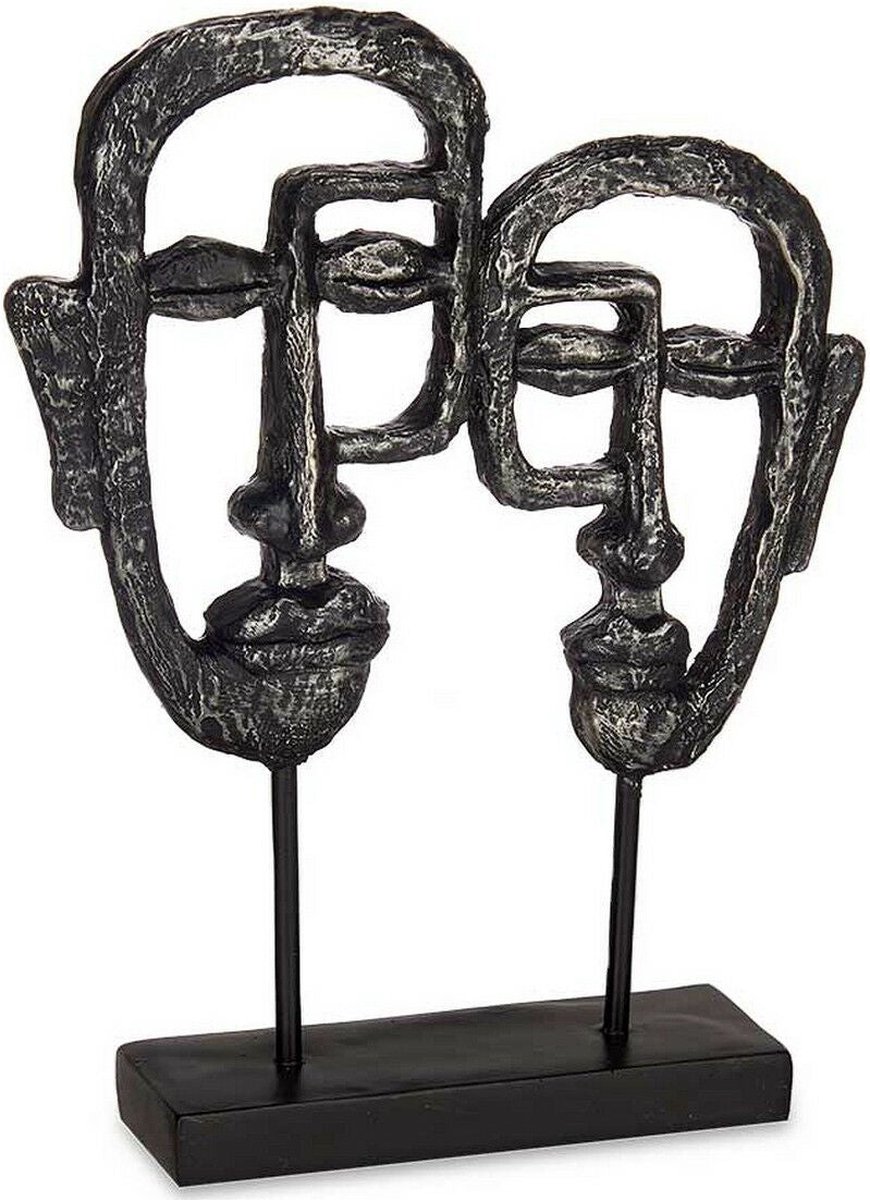 Decoratieve figuren Gezicht Zwart Polyresin (27 x 32,5 x 10,5 cm)