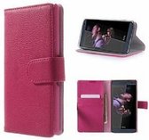 HTC Desire 610 Hoesje Met Pasjeshouder Bookcase Roze