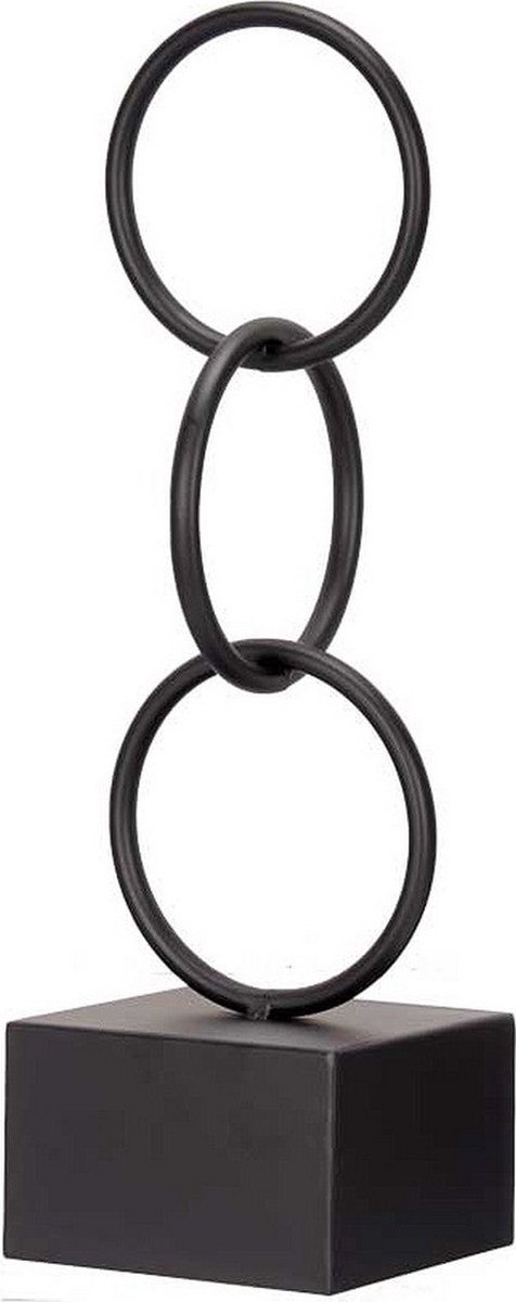 Decoratieve figuren Ringen Zwart Metaal (12,5 x 40,5 x 12,5 cm)