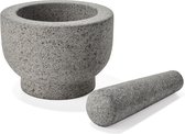 Ernesto Vijzelset - Materiaal: graniet - Inhoud: ca. 500 ml - Vaatwasmachinebestendig: ja - Ruwe binnenkant voor het gemakkelijk pletten en malen - Met handige stamper - Stevige stand door hoog gewicht