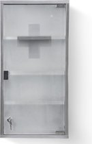 Zeller, armoire à pharmacie, métal, blanc, Dépôt de médecine, Armoire à pharmacie, 30 x 12 x 60 cm