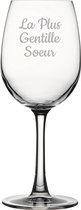 Witte wijnglas gegraveerd - 36cl - La Plus Gentille Soeur