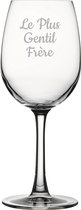 Witte wijnglas gegraveerd - 36cl - Le Plus Gentil Frère