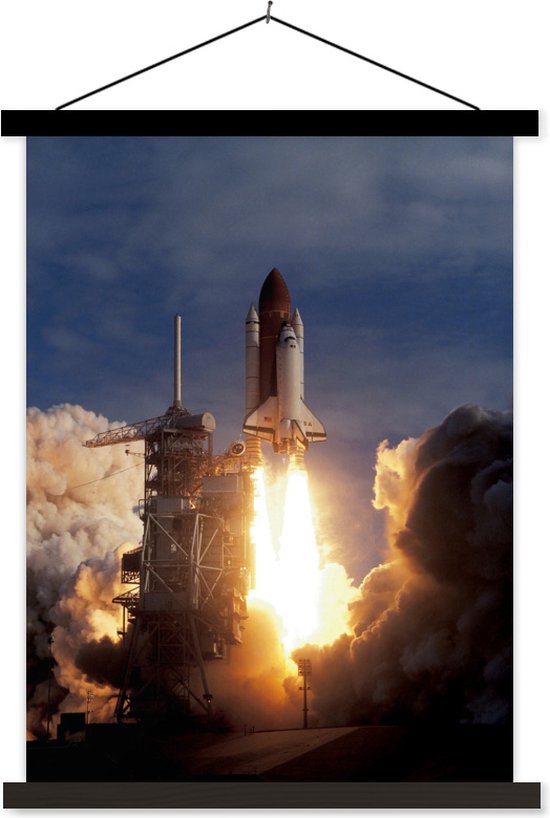 textielposter' affiche textile de lancement de la navette spatiale noir 90x120 cm