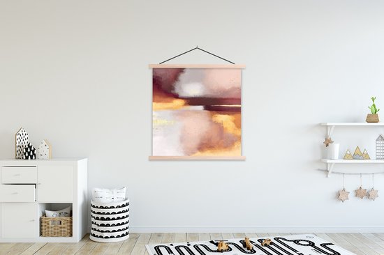 Porte-affiche avec affiche - Affiche scolaire - Peinture - Abstrait - Pastel - 120x120 cm - Lattes vierges