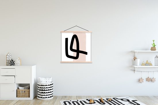 Porte-affiche avec affiche - Affiche scolaire - Abstrait - Pastel - Rose - 60x60 cm - Lattes vierges