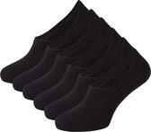 Sokjes.nl® 6 paires de chaussettes de baskets noires invisibles 35/38 - sans couture - invisibles - chaussettes invisibles