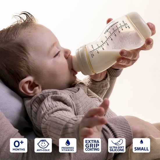 Difrax Baby S-fles 310 ml Wide - Lichtblauw - 1 Stuk, Baby fles met Anti-Colic, S-Vorm zorgt voor constante stroom van Merkloos — afbeelding 2