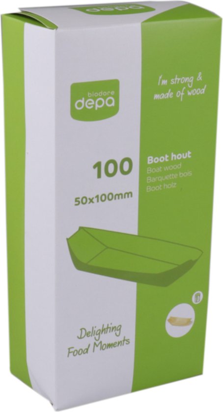 DEPA® Amuse - Hout - Boot - 30mm - 100mm - 50mm - naturel - 100 stuks