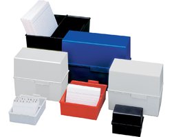 HAN kaartenbak - A6 breed - kunststof rood - voor 400 kaarten - HA-976-17