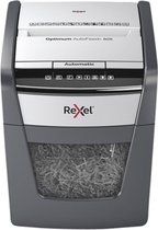 Rexel Optimum AutoFeed+ 50X Fluisterstille Papierversnipperaar P-4 Snippers voor Thuiskantoor/Thuiswerkplek - Invoer tot 50 Vellen - Zwart