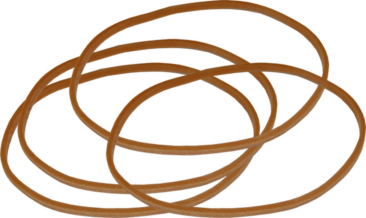 Elastiek - rubber - nr. 18 - 500gr - 80mm - bruin - 500 gram
