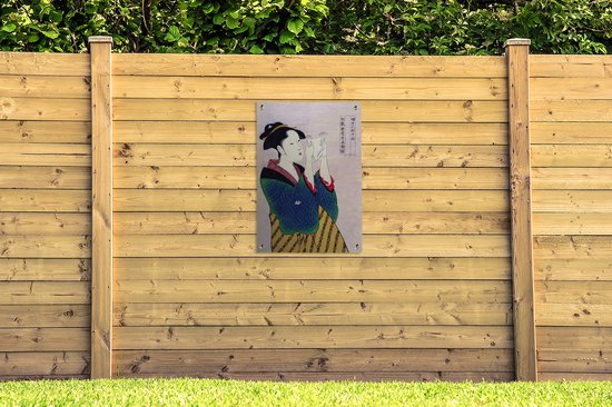 Posters de jardin extérieur Femme - Kimono - Japon - 60x90 cm - Toile de jardin