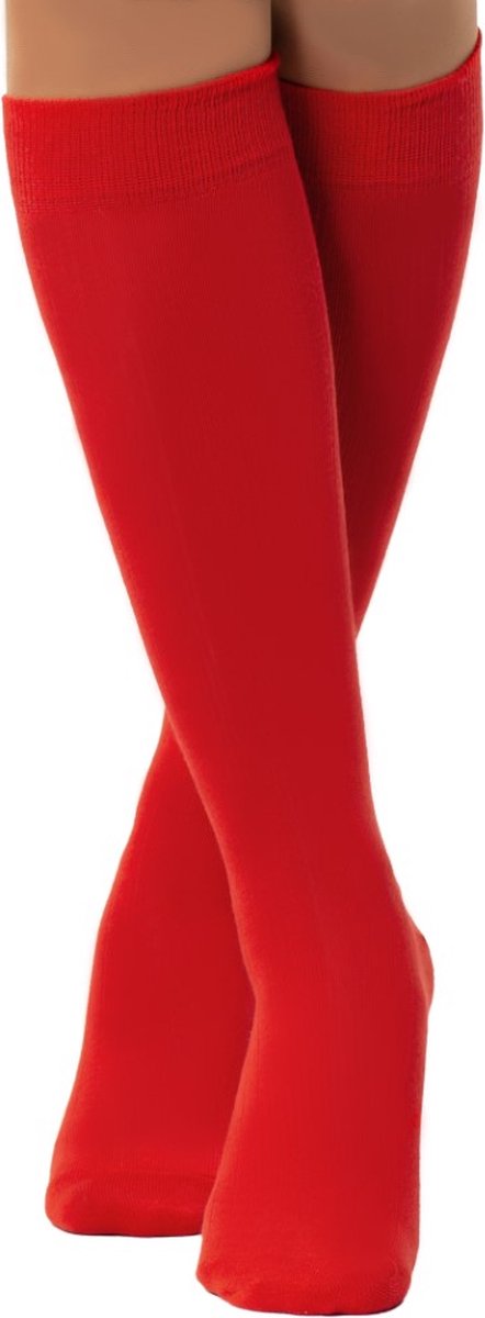 Partychimp Kniekousen Dames Carnaval Carnavalskleding Dames Carnaval Accessoires Verkleedkleren Volwassenen - Rood- Katoen/Polyamide/Elastaan - One-Size