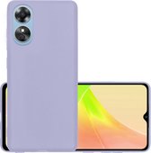 Hoes Geschikt voor OPPO A17 Hoesje Cover Siliconen Back Case Hoes - Lila