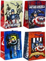 Marvel - Captain America - Cadeauzakken giftbags - 4 stuks 18x13x8cm