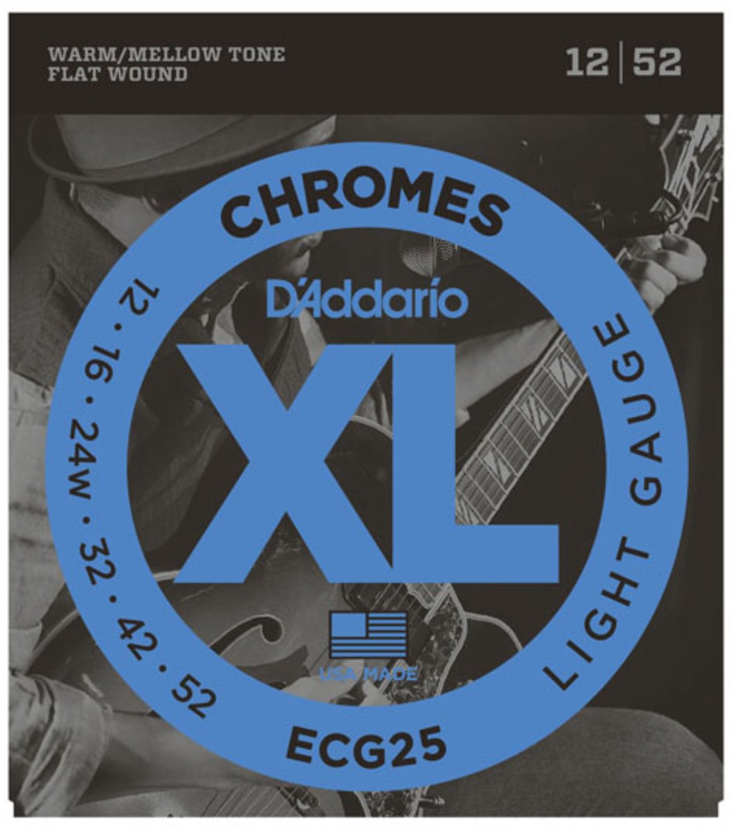 D'Addario E-Git.snaren ECG25 12-52 Chromes Flatwound - Elektrische gitaarsnaren