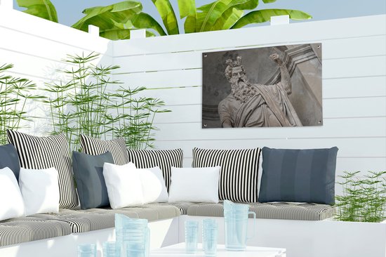 Une statue de Zeus où le dieu suprême a tendu le bras en Grèce affiche de jardin 60x40 cm - petit - Toile de jardin / Toile d'extérieur / Peintures pour l'extérieur (décoration de jardin)