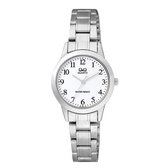 Q&Q Q947J204Y - Horloge - Analoog - Dames - Vrouwen - stalen band - Rond - Metaal - Cijfers - Zilverkleurig - Wit