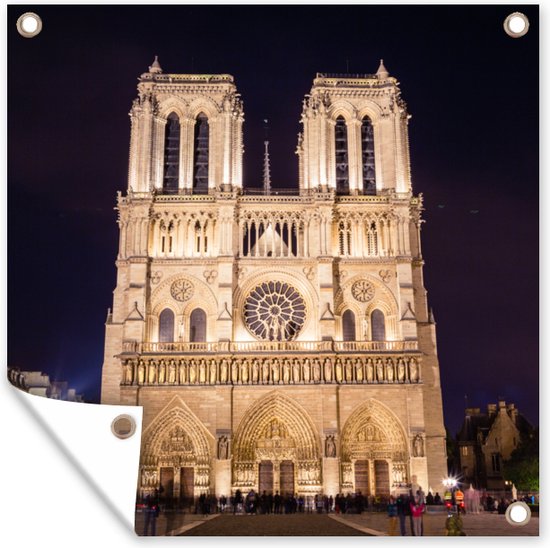 Poster de Jardin Notre Dame le soir - 200x200 cm