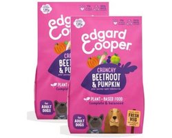 2x7 kg Edgard & Cooper hond adult plantaardig rode biet / pompoen hondenvoer