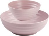 Plasticforte Bols/plats - 16x pièces - dessert/petit déjeuner/soupe - plastique - Vieux rose