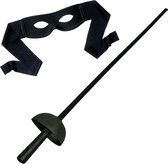 Atosa Zorro verkleed set - zwart masker met Sabel 60 cm