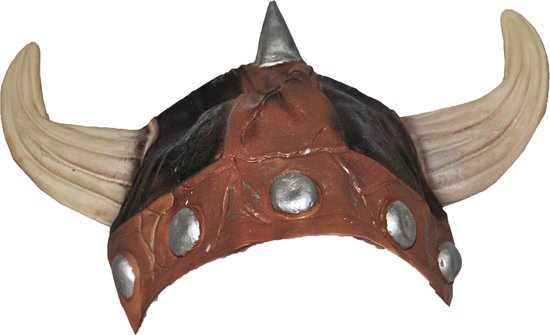 Funny Fashion - Casque Viking - 2x - marron/beige - latex - adultes