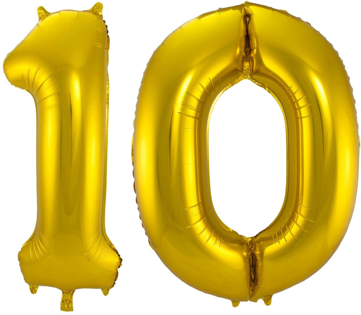 Folat Folie ballonnen - 10 jaar cijfer - goud - 86 cm - leeftijd feestartikelen - verjaardag versiering