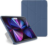 Pipetto Original Origami No1 case, geschikt voor iPad Pro 11 (2018/2020/2021/2022) – met multifunctionele vouwbare cover - volledige 360˚ bescherming – geschikt voor Apple Pencil 2 - donker blauw