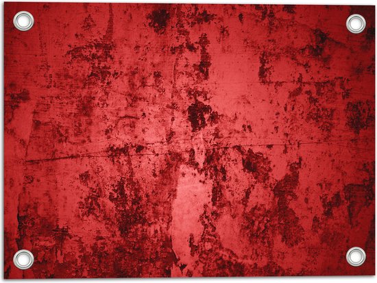 Tuinposter – Rode Muur met Textuur - 40x30 cm Foto op Tuinposter (wanddecoratie voor buiten en binnen)