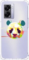 Silicone Hoesje OPPO A77 5G | A57 5G Telefoon Hoesje met doorzichtige rand Panda Color