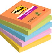 Post-it Super Sticky Notes Boost, 90 feuilles, pi 76 x 76 mm, couleurs assorties, paquet de 5 blocs